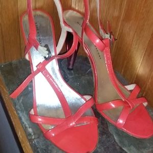 Marc Jacobs coral strappy heel Lucite heel